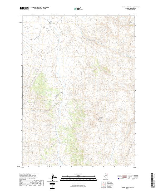 Tijuana John Peak, NV — USGS 7.5-minute topo (2021)