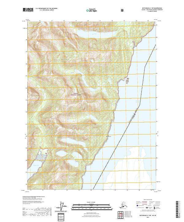Ketchikan A-1 SW, AK-BC — USGS 7.5-minute topo (2021)
