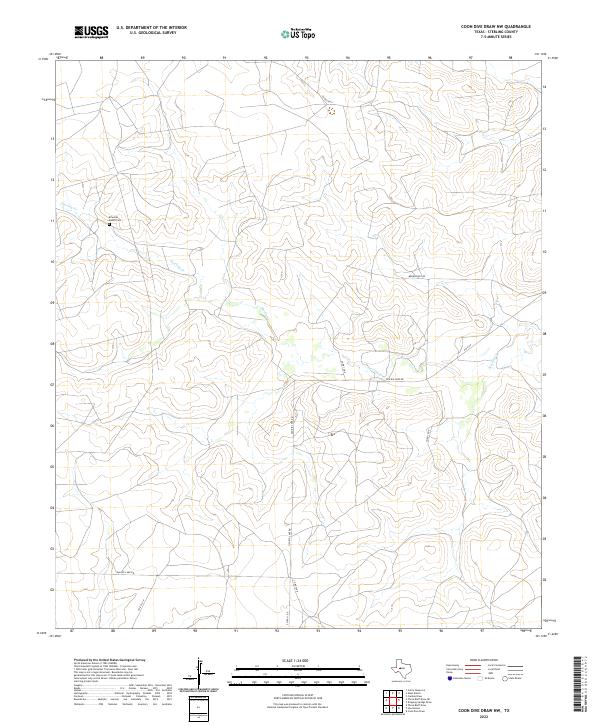 Coon Dive Draw NW, TX — USGS 7.5-minute topo (2022)