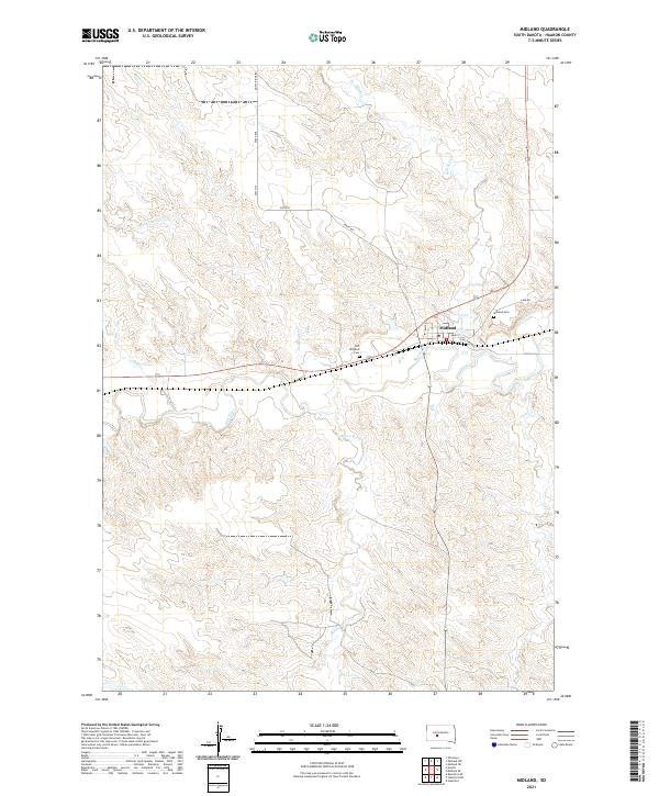 Midland, SD — USGS 7.5-minute topo (2021)