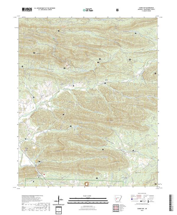 Caddo Gap, AR — USGS 7.5-minute topo (2024)