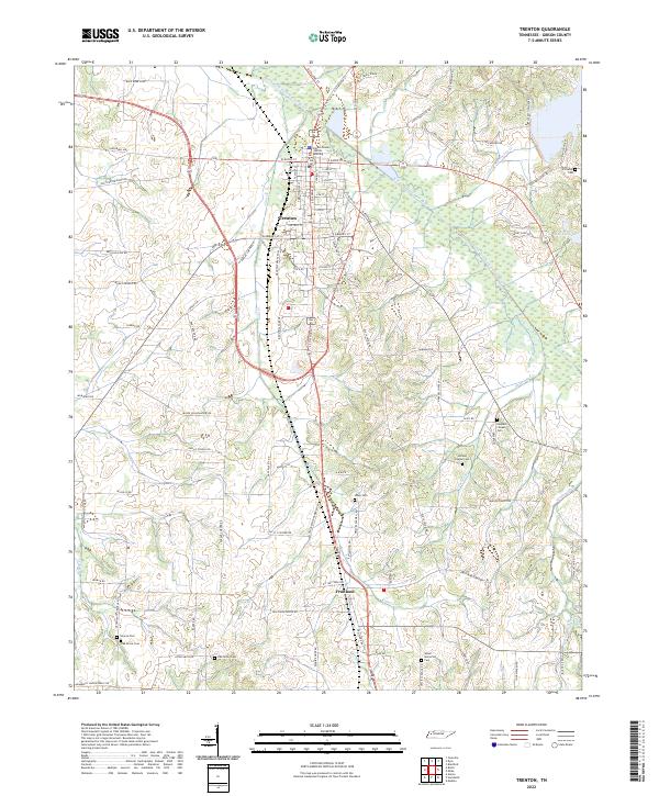 Trenton, TN — USGS 7.5-minute topo (2022)