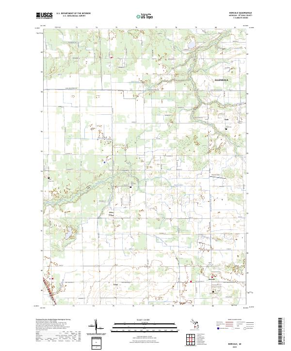 Borculo, MI — USGS 7.5-minute topo (2023)