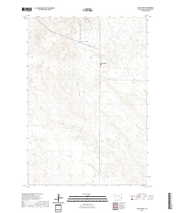Castle Rock, SD — USGS 7.5-minute topo (2021)