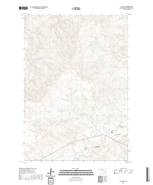 La Plant, SD — USGS 7.5-minute topo (2021)