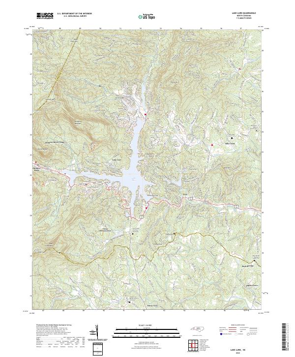 Lake Lure, NC — USGS 7.5-minute topo (2022)