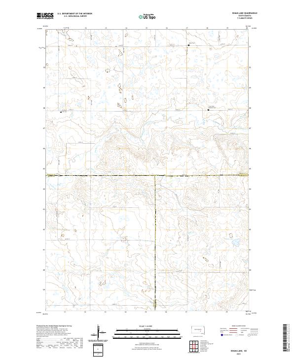 Isham Lake, SD — USGS 7.5-minute topo (2021)