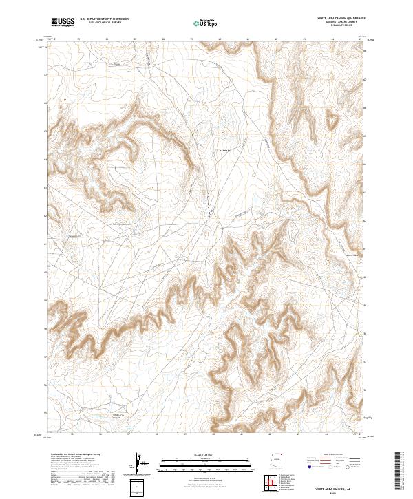 White Area Canyon, AZ — USGS 7.5-minute topo (2021)