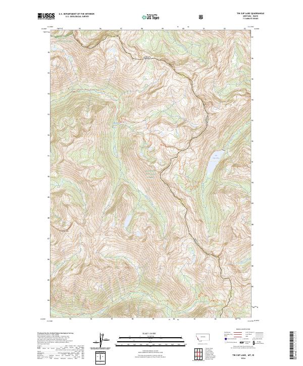 Tin Cup Lake, MT-ID — USGS 7.5-minute topo (2024)