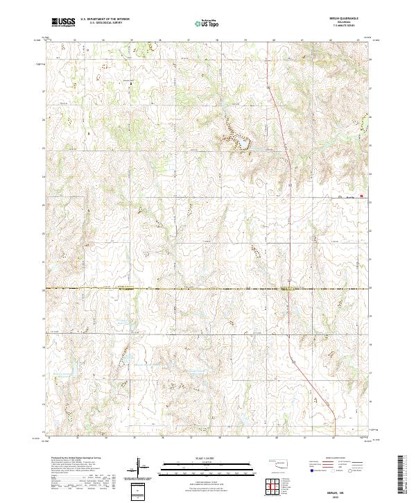 Berlin, OK — USGS 7.5-minute topo (2022)