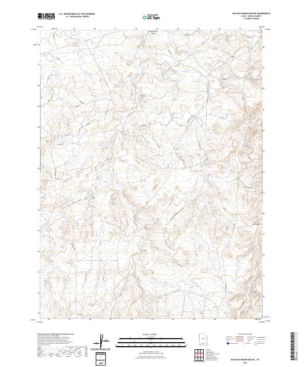 Big Pack Mountain NE, UT — USGS 7.5-minute topo (2023)