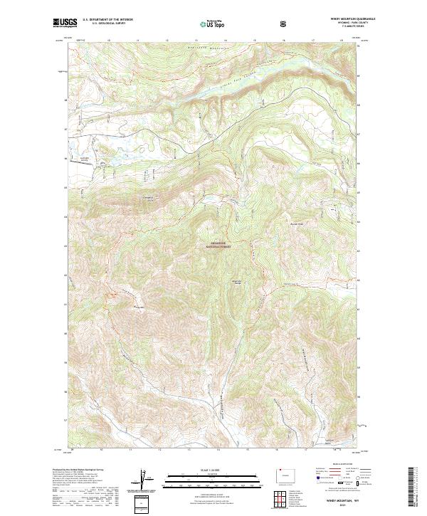 Windy Mountain, WY — USGS 7.5-minute topo (2021)