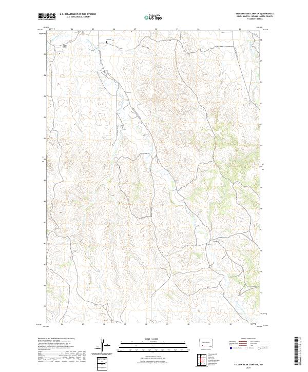 Yellow Bear Camp SW, SD — USGS 7.5-minute topo (2021)