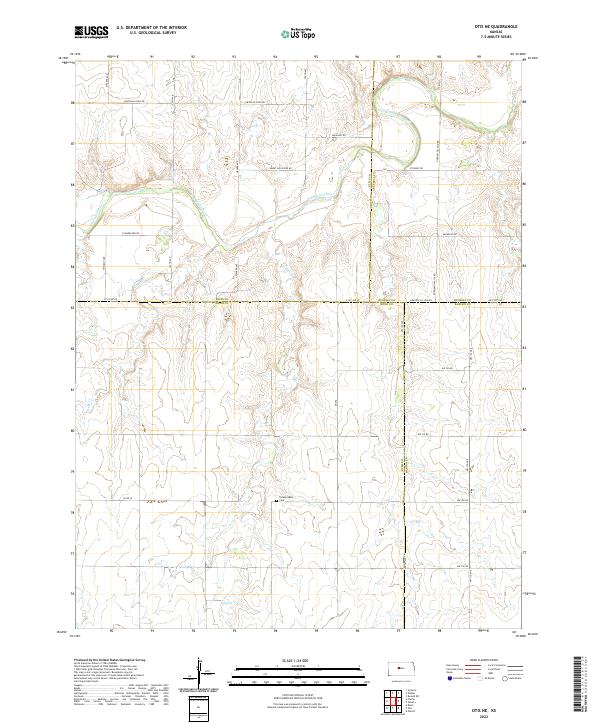 Otis NE, KS — USGS 7.5-minute topo (2022)
