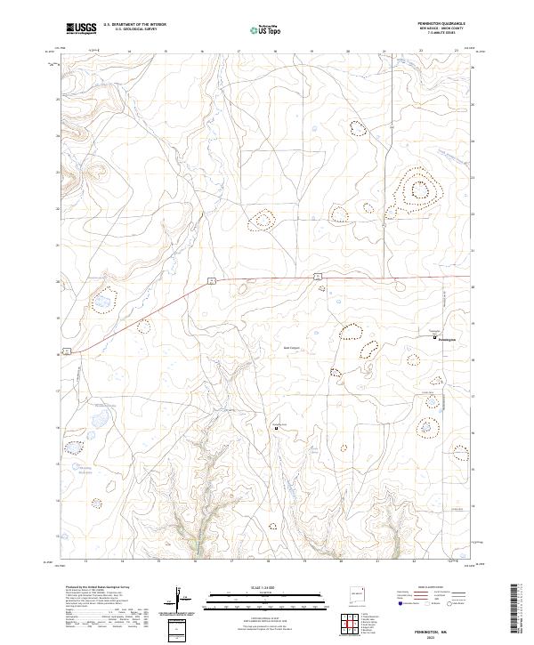 Pennington, NM — USGS 7.5-minute topo (2023)