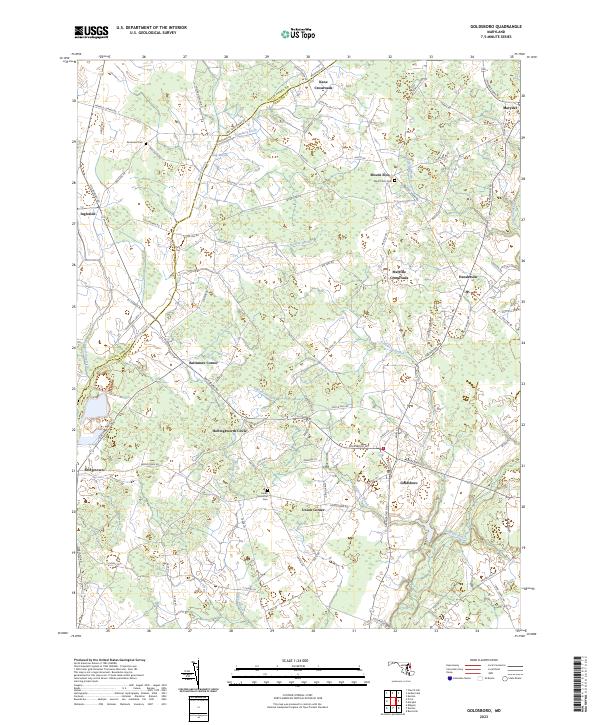 Goldsboro, MD — USGS 7.5-minute topo (2023)