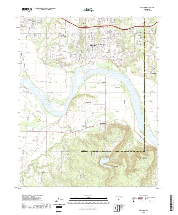 Leonard, OK — USGS 7.5-minute topo (2022)