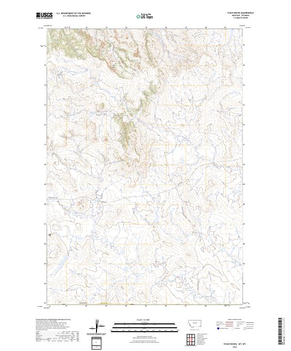 Stack Rocks, MT-WY — USGS 7.5-minute topo (2024)
