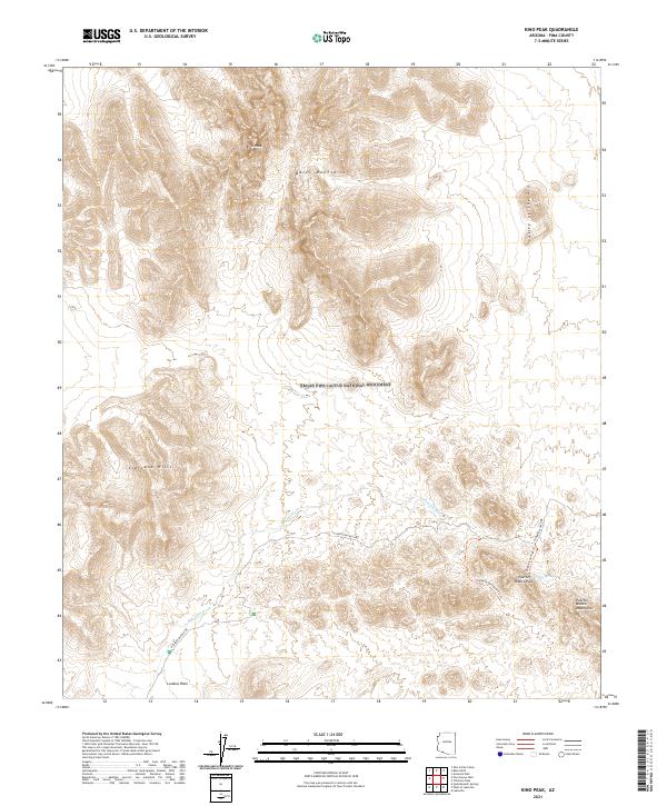Kino Peak, AZ — USGS 7.5-minute topo (2021)