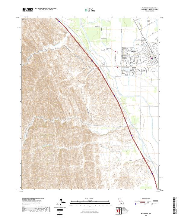 Patterson, CA — USGS 7.5-minute topo (2021)