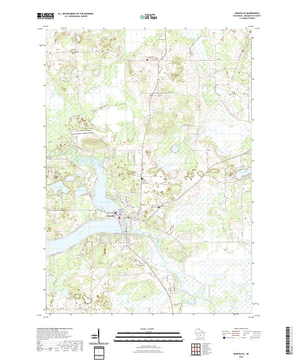 Montello, WI — USGS 7.5-minute topo (2022)