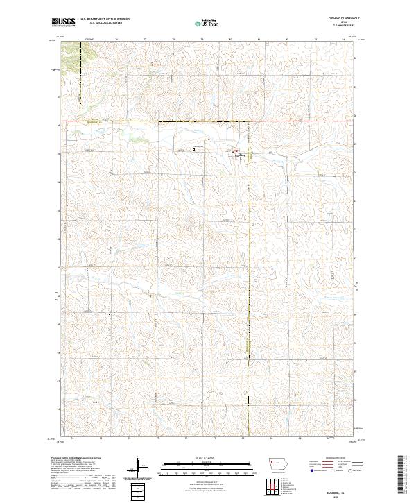 Cushing, IA — USGS 7.5-minute topo (2022)