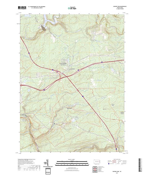 Hickory Run, PA — USGS 7.5-minute topo (2023)