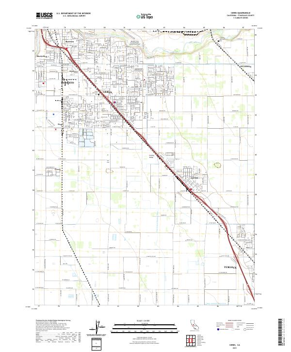 Ceres, CA — USGS 7.5-minute topo (2021)