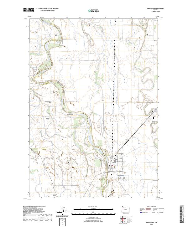 Harrisburg, OR — USGS 7.5-minute topo (2024)
