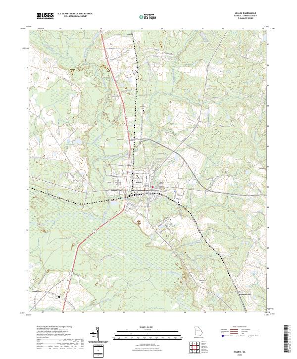 Millen, GA — USGS 7.5-minute topo (2024)