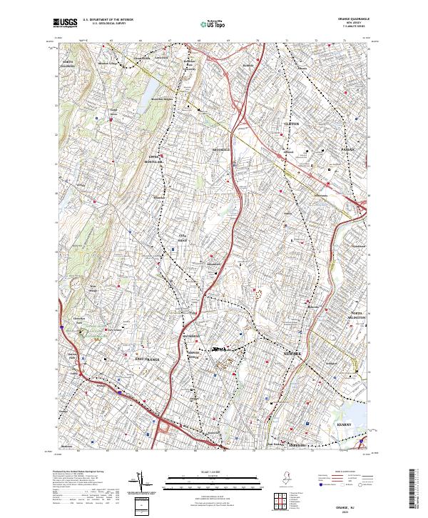 Orange, NJ — USGS 7.5-minute topo (2023)