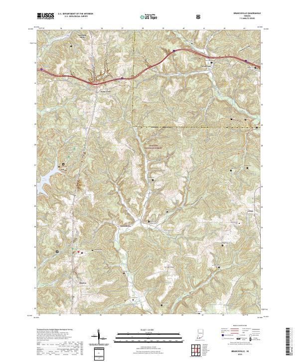 Branchville, IN — USGS 7.5-minute topo (2022)