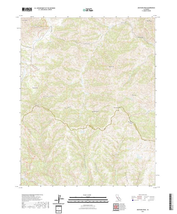 Mustang Peak, CA — USGS 7.5-minute topo (2021)