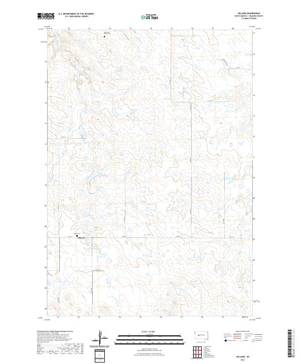 Hilland, SD — USGS 7.5-minute topo (2021)