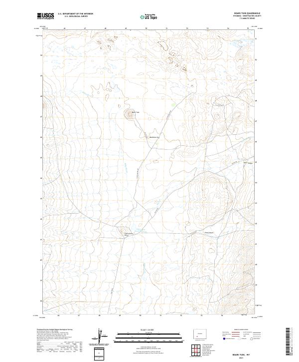 Boars Tusk, WY — USGS 7.5-minute topo (2021)
