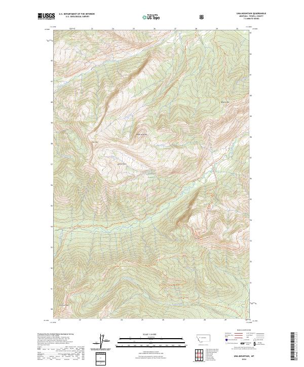 Una Mountain, MT — USGS 7.5-minute topo (2024)