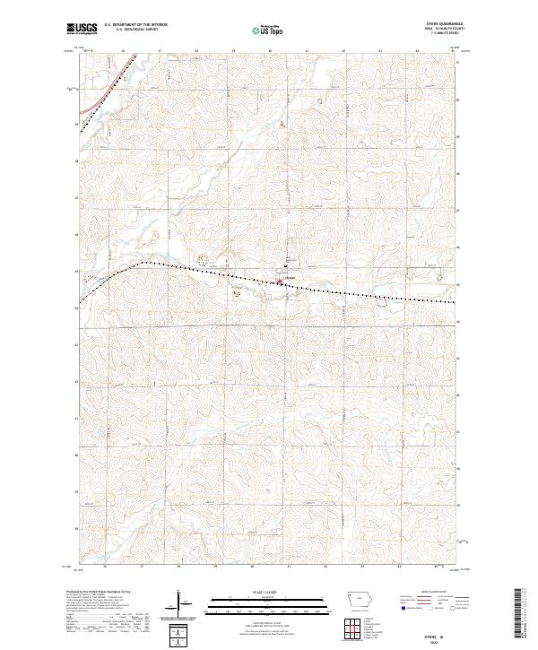 Oyens, IA — USGS 7.5-minute topo (2022)