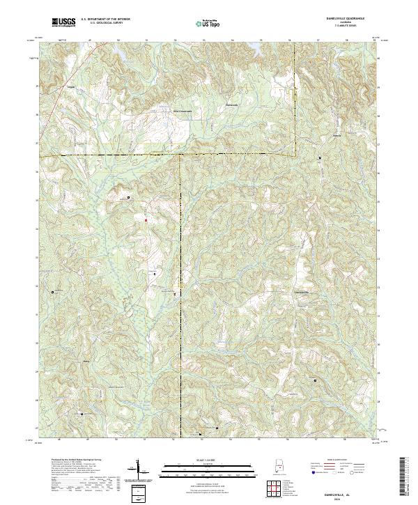 Danielsville, AL — USGS 7.5-minute topo (2024)