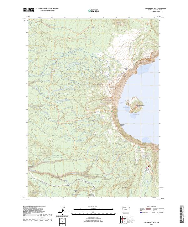 Crater Lake West, OR — USGS 7.5-minute topo (2023)