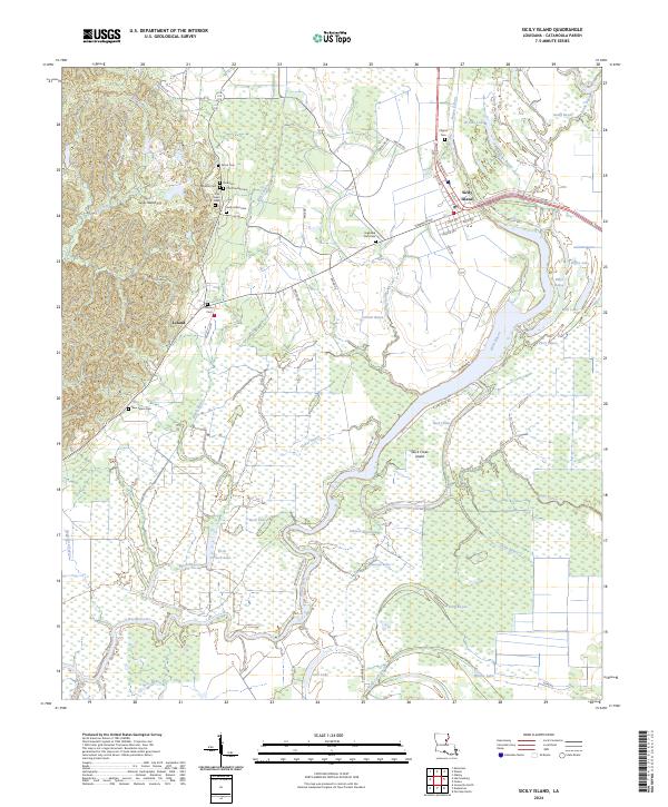 Sicily Island, LA — USGS 7.5-minute topo (2024)