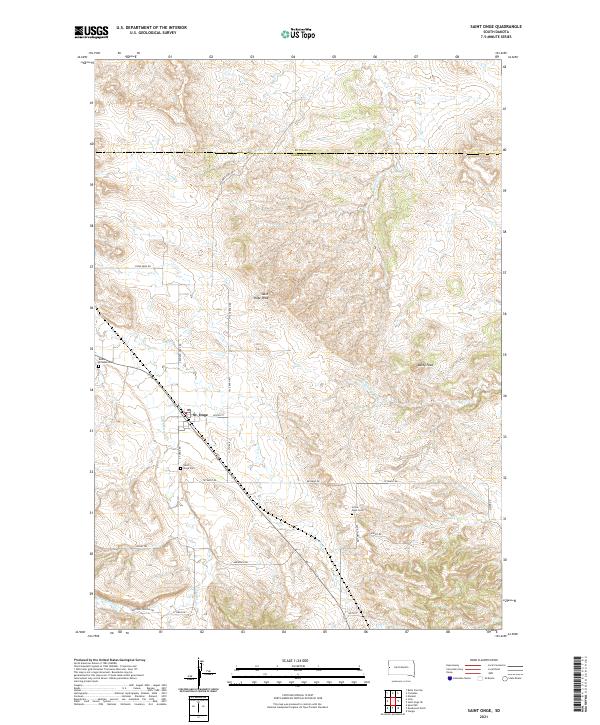 Saint Onge, SD — USGS 7.5-minute topo (2021)