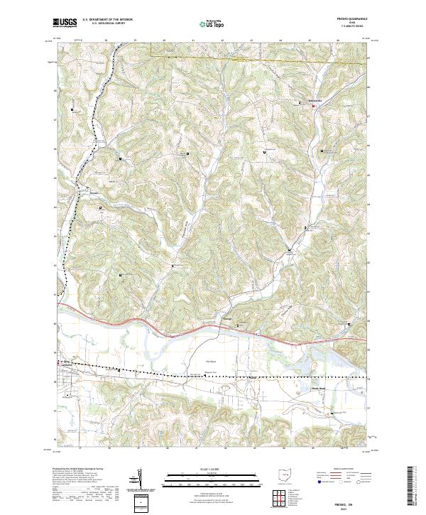 Fresno, OH — USGS 7.5-minute topo (2023)