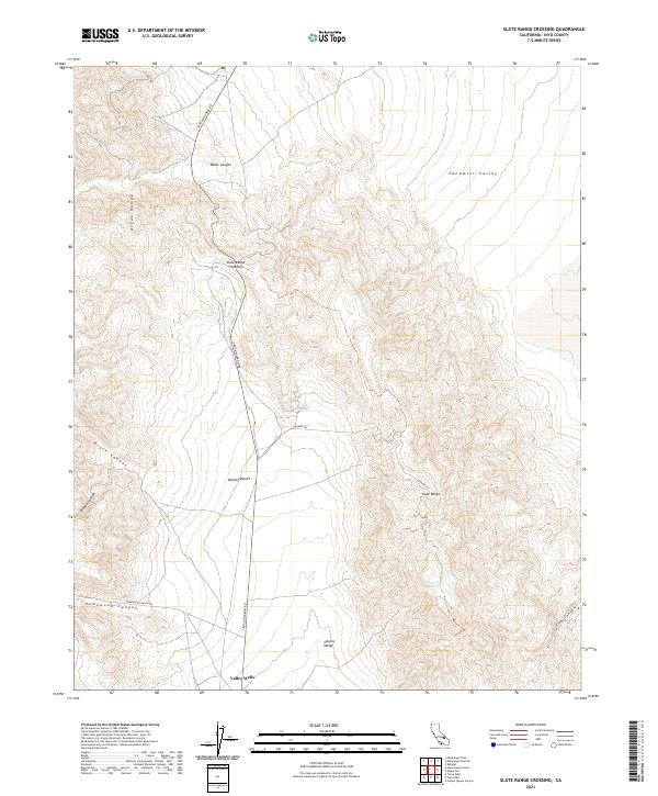 Slate Range Crossing, CA — USGS 7.5-minute topo (2021)
