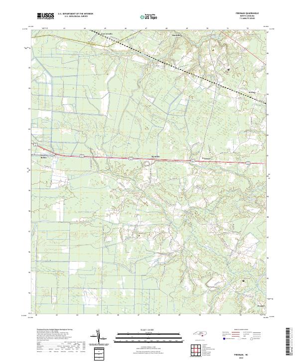 Freeman, NC — USGS 7.5-minute topo (2022)