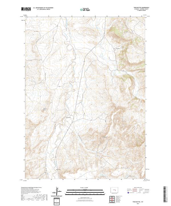Twin Buttes, WY — USGS 7.5-minute topo (2021)