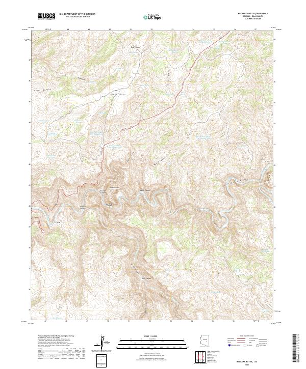 Beckers Butte, AZ — USGS 7.5-minute topo (2021)