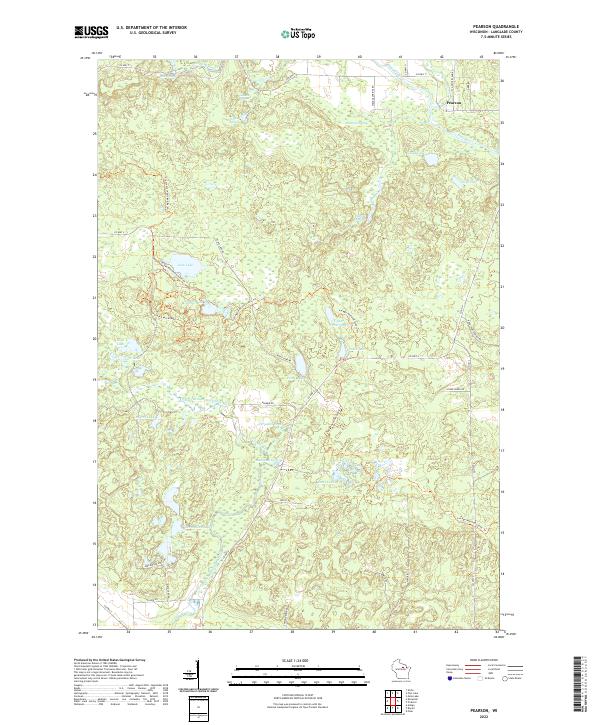 Pearson, WI — USGS 7.5-minute topo (2022)