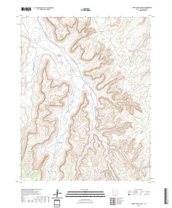 Harts Point South, UT — USGS 7.5-minute topo (2023)