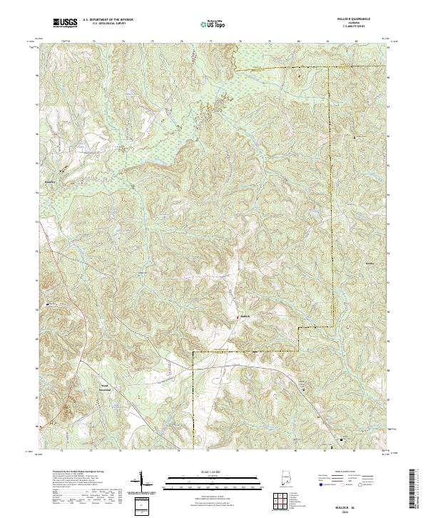 Bullock, AL — USGS 7.5-minute topo (2024)