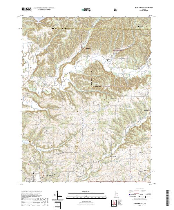 Bartlettsville, IN — USGS 7.5-minute topo (2022)